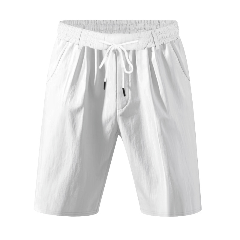 Estación independiente transfronteriza americana relajada casual hombre lino transpirable de verano arena transpirable secado rápido pantalones cortos transpirables para hombre