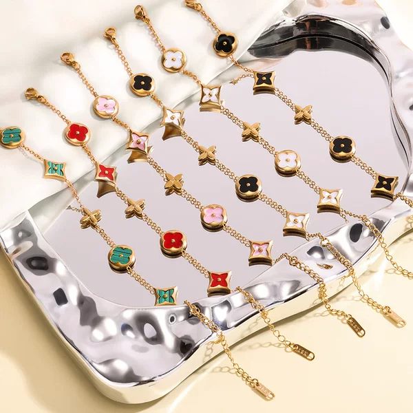 Cross-Border Hot-Selling Titanium Steel Vintage-Style Bracelet for Women, 18K Gold, Non-Fading, Fashionable, Light Luxury, High-End Jewelry, Direct from the Manufacturer