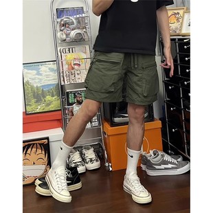 Army Green Tooling Shorts Men's Summer American Style Functional Zipper Nylon Quick-drying Pants Outdoor Waterproof Charge Pants