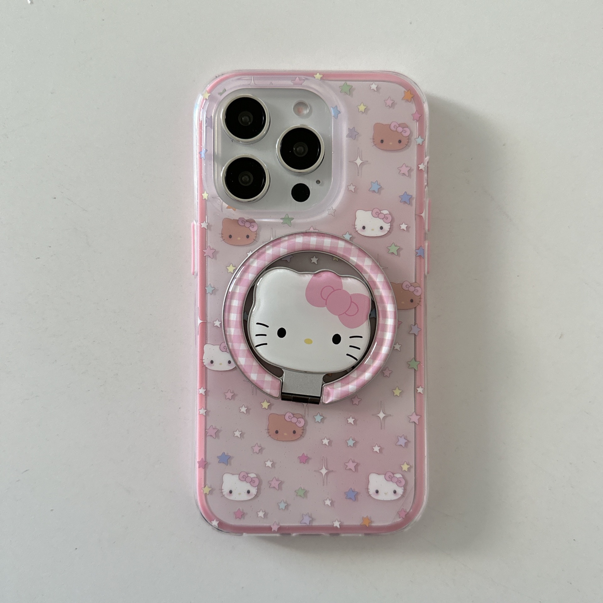 La base florece las estrellas KT cat para iPhone15/16 Apple 15ProMax funda para teléfono móvil 14 Girl Heart 16P