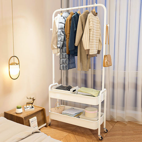 Hanging Rack Floor Bed Single Rod Cooling Clothes Rack Cabinet Clothes Pole Balcony Simple Clothes Hanger Household Upright
