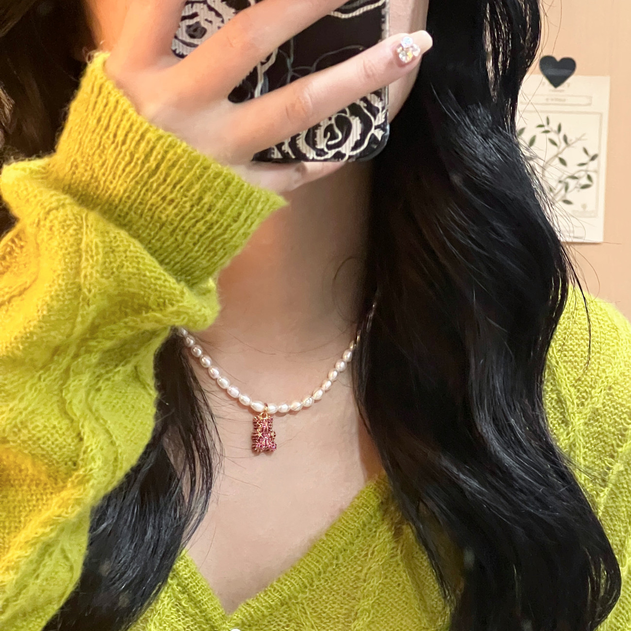 Brand fashionable cute pendant with zircon from pearl