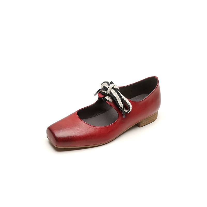 Retro ballet shoes Chinese style with shoelaces