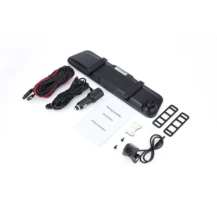 Cross-border hot 4K streaming media 12-inch driving recorder full-screen touch front and rear dual-lens HD video WIFI