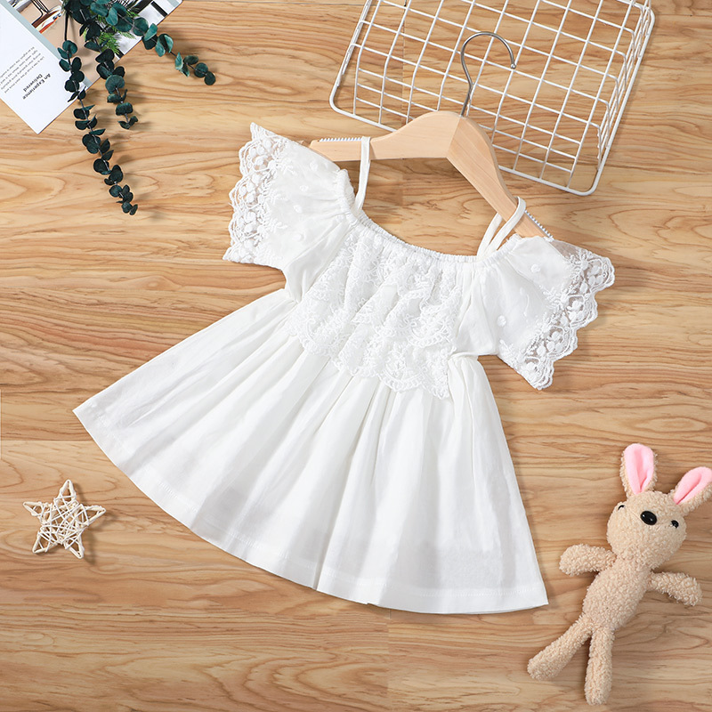 Summer Solid Color Suspenders A-line Skirt Girls White Princess Skirt display picture 1