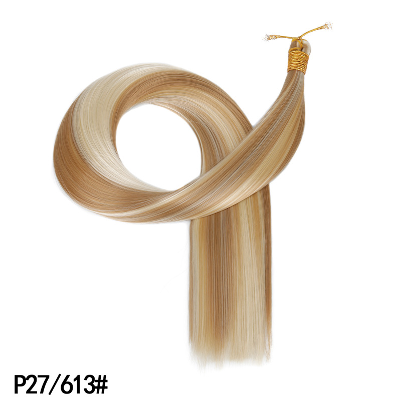 クロスボーダー新しいストレートヘアハンドル 30 インチ 150 グラム化学繊維かつらストレートバルクヘアかつらエクステンション|undefined