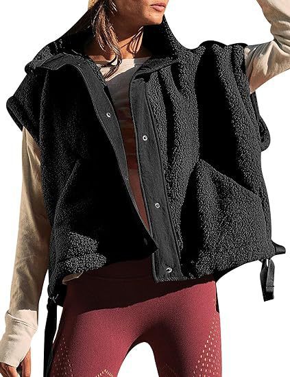 Europa y América del otoño y el invierno de las nuevas mujeres de lana-como chaleco sin mangas casual chaleco chaqueta de gran tamaño Chaleco con bolsillo image 8