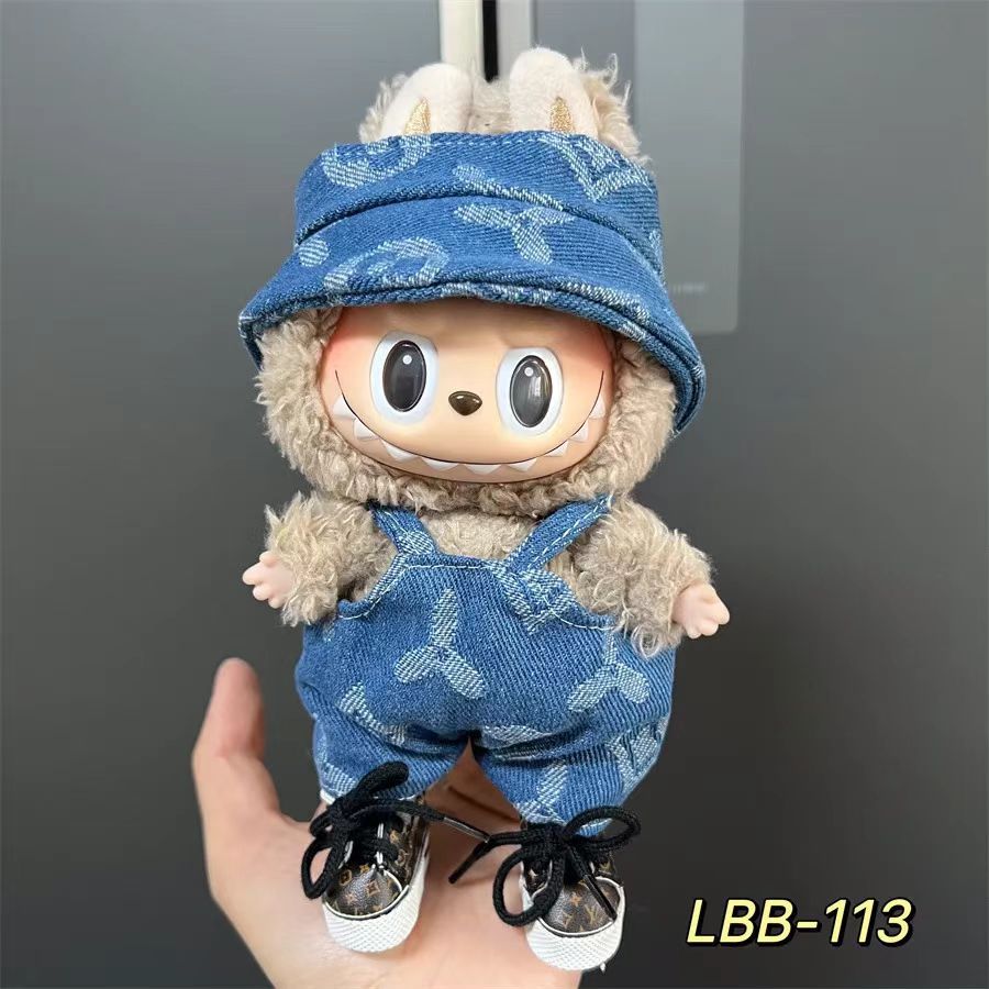 17 cm LABUBU una y dos generaciones de muñecas de polilla universal caja ciega fiesta pequeña falda de viento serie de accesorios de ropa de bebé