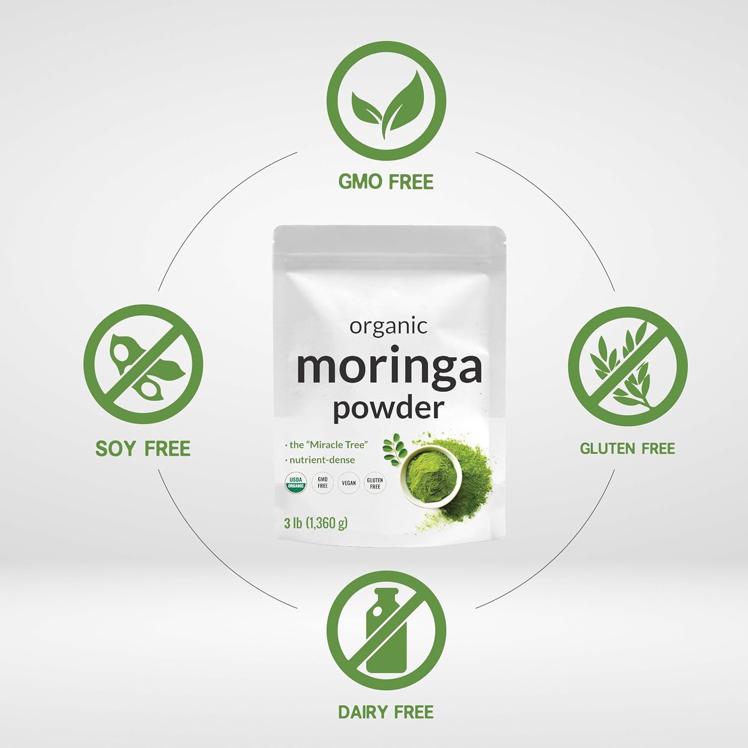 Cross-Border Tk Hot-Selling Moringa Leaf Powder Source Manufacturer Cross-Border Supply Can Be Oem