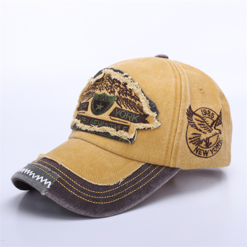 Unisex Vintage Baseball Cap With Feather Embroidery And Letters_voghion.com