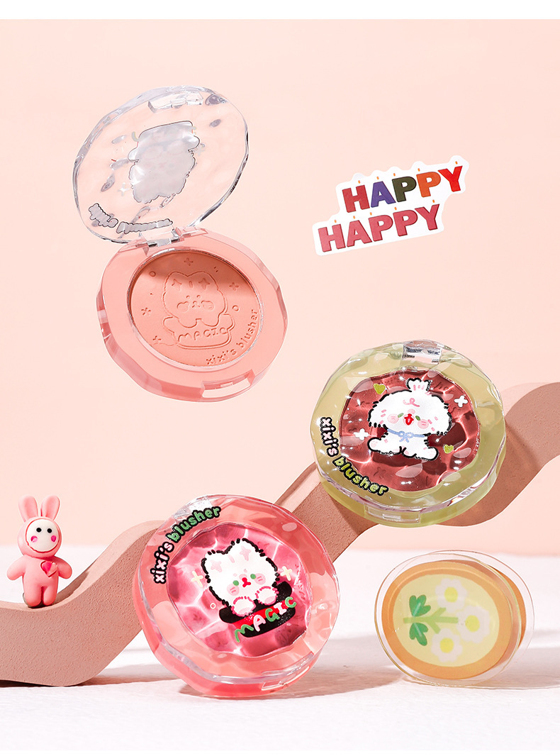 xixi single-color blush, pure and elegant atmosphere, blush purple, puffed color, matte peach, natural brightening, contouring, student rouge undefined