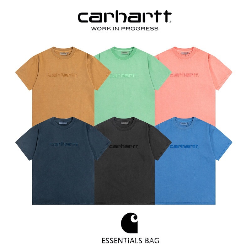 New foreign trade model Carhartt vintage washed distressed classic design pure cotton couple's short-sleeve t-shirt