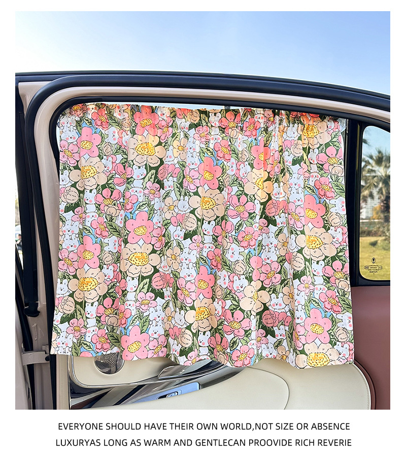Blue Rain Car Sunshade Cute Suction Cup Car Sunshade Children's Heat Insulation Sunscreen Car Curtain Side Curtain
