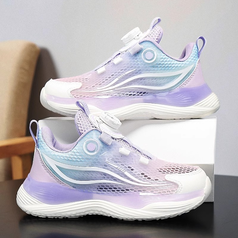 Zapatos de niña zapatos de papá 2025 verano nuevos zapatos deportivos para niños zapatos de malla transpirables para niñas zapatos para correr ligeros