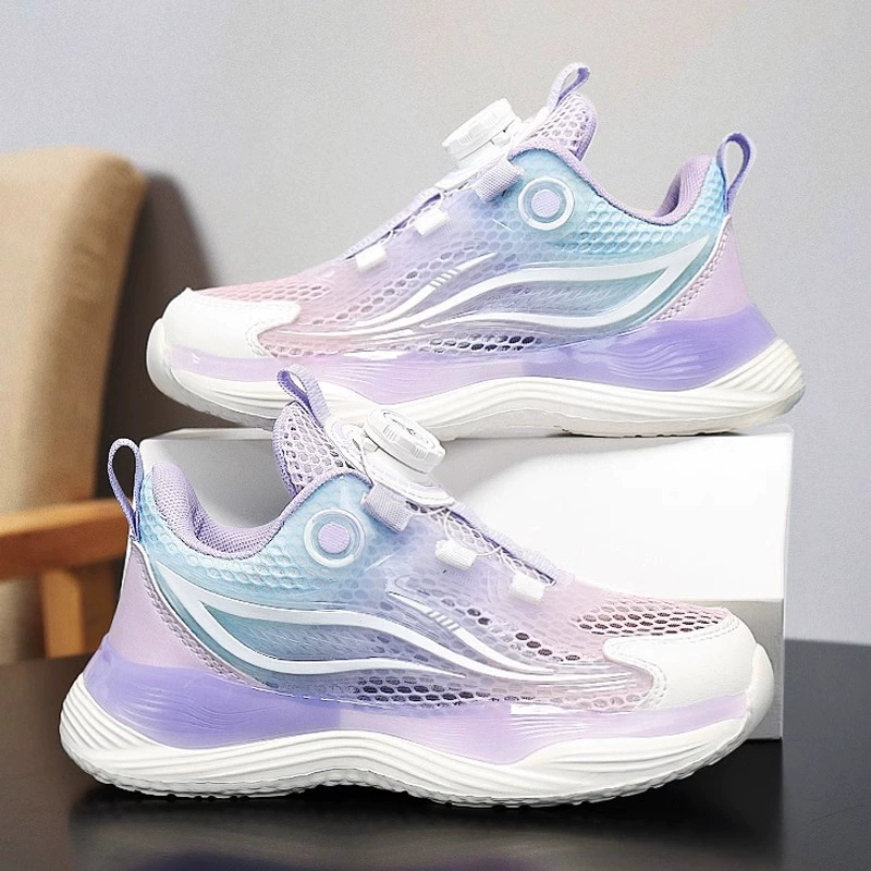Обувь для девочек, обувь для папы, новинка 2025 года, летняя детская спортивная обувь, дышащая сетчатая обувь для девочек, легкие кроссовки