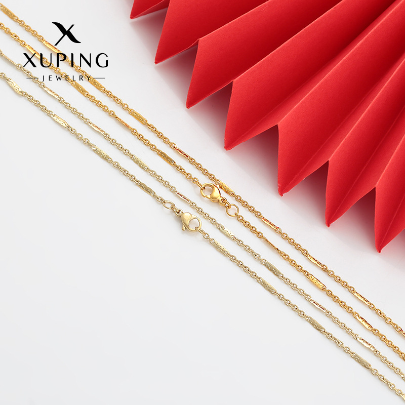 Xuping simple diario fácil de usar collar de acero inoxidable con colgante de cadena simple collar temperamento collar mayorista mujer