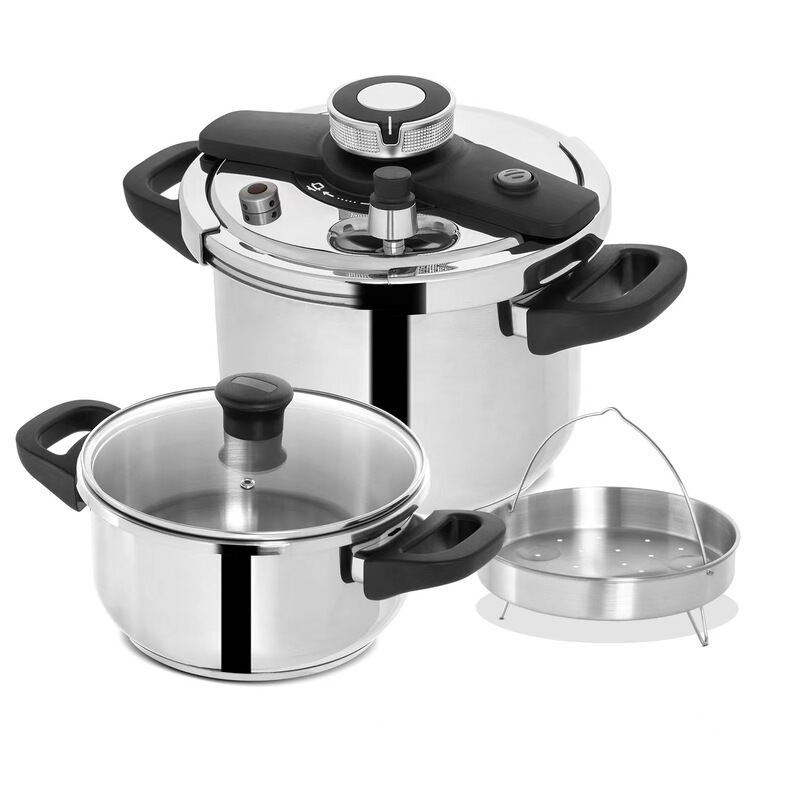 Manufacturers Custom High-Quality Stainless Steel Pressure Cooker Dstc-22-4 + 6L / 5 + 7L Set Pot