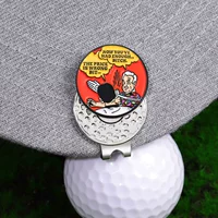 Новый мультяшный зажим для гольфа golf Mark Mark 25mm круглые монеты серебряный маркер с магнитом через границу