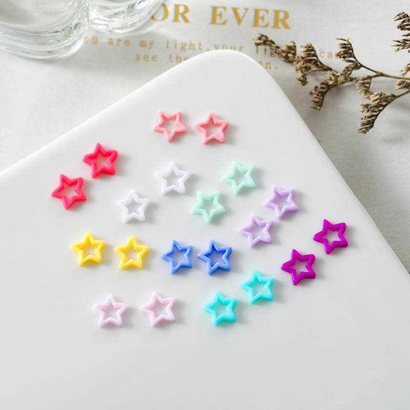 Dopamine nail jewelry luminous hollow five-pointed star flat resin accessories diy nail hairpin Accessories Wholesale Dopamine nail jewelry luminous hollow five-pointed star flat resin accessories diy nail hairpin Accessories Wholesale