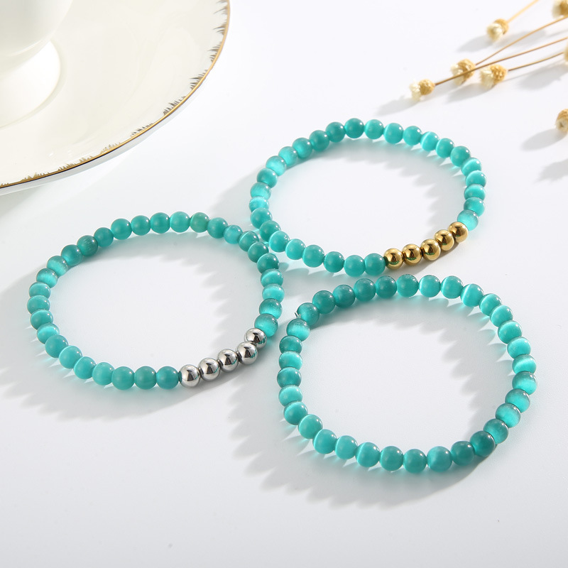 Ethnic Style Solid Color Turquoise Beaded Bracelets 1 Piece