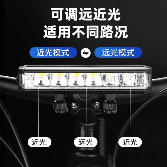 Captain Tas Bicycle Light Night Riding Strong Light Flashlight USB Rechargeable Headlight Rainproof Mountain Bike Riding Equipment