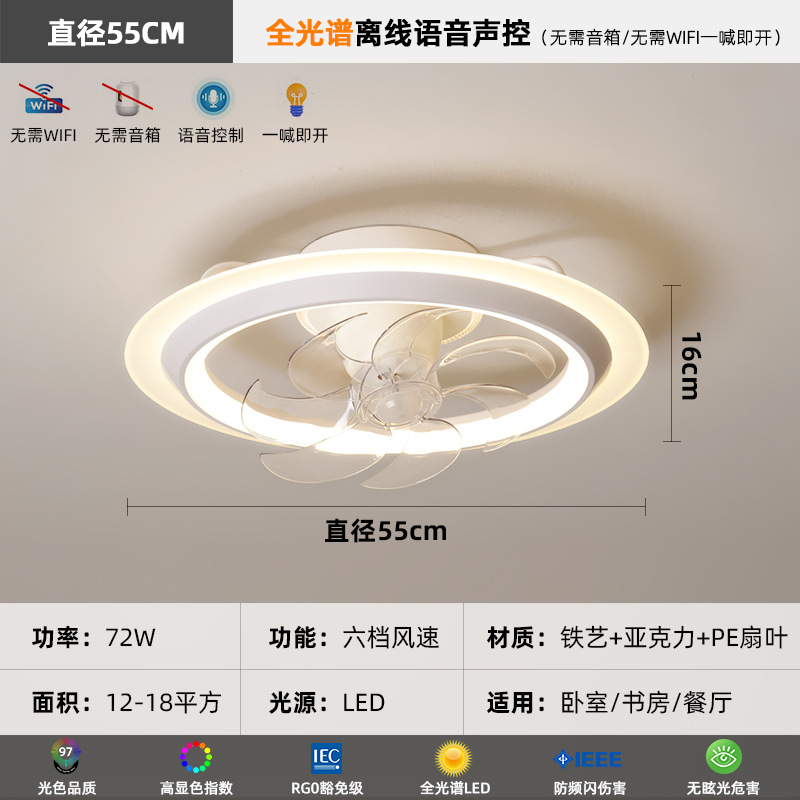 [Selección estricta] lámpara de ventilador 2025 nuevo estudio moderno simple 360 grados cabeza silenciosa lámpara de techo de la habitación de niños