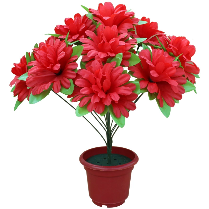 Букет искусственных хризантем с 13 головками для размещения на могиле на фестивале Цинмин, пластиковые цветы для подметания могил, дешевые шелковые цветы для поклонения предкам.