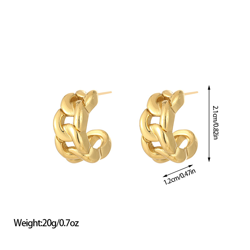 21g Weight Titanium Steel Ear Needle Material Earrings, Ear Studs Classification 1 Pair Quantity Holiday, Street Occasion Titanium Steel Material Geometric Pattern All Seasons Season Women's Gender Plating Design Retro, Commute Style 1 Pair Retro Commute Geometric Plating Titanium Steel Earrings Ear Studs 5
