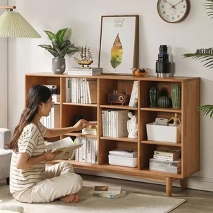 ✅ Bookshelf Floor-Standing Storage Rack Integrated Wall Bookcase Storage Cabinet Solid Wood Children's Wall Small Narrow Cabinet Combination for Toddlers