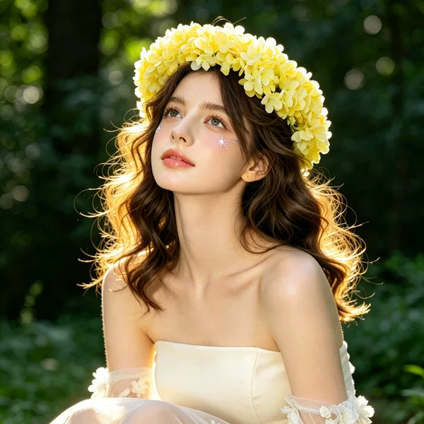 【Small Batch Customization】Cross-Border Forest-Style Floral Wreath with Artificial Hydrangea Flower Headband, Sweet Bridal Hair Accessory for Weddings