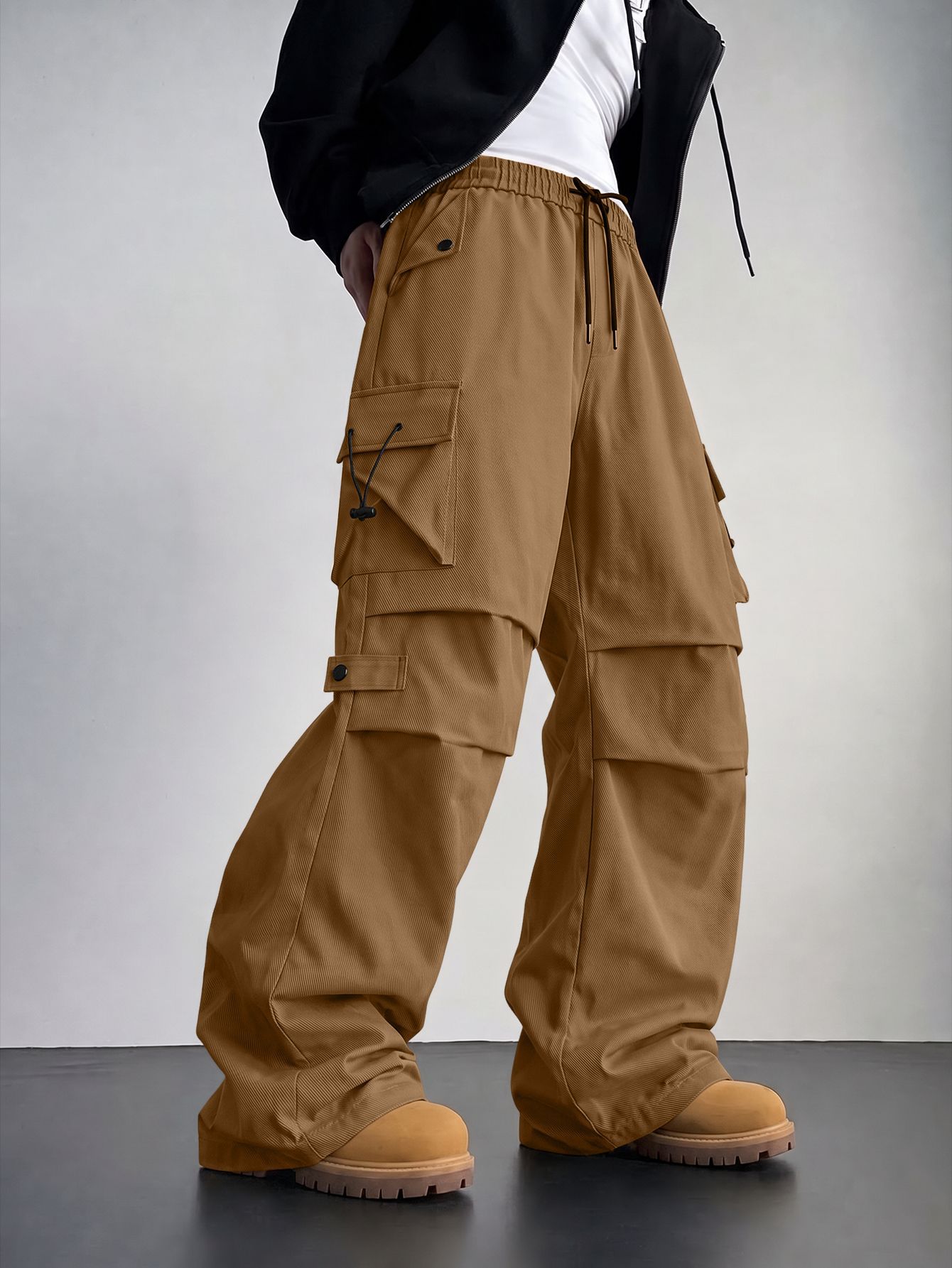 Pantalones de Carga Paracaídas para Hombre de Poliéster Resistente al Desgaste para Deporte