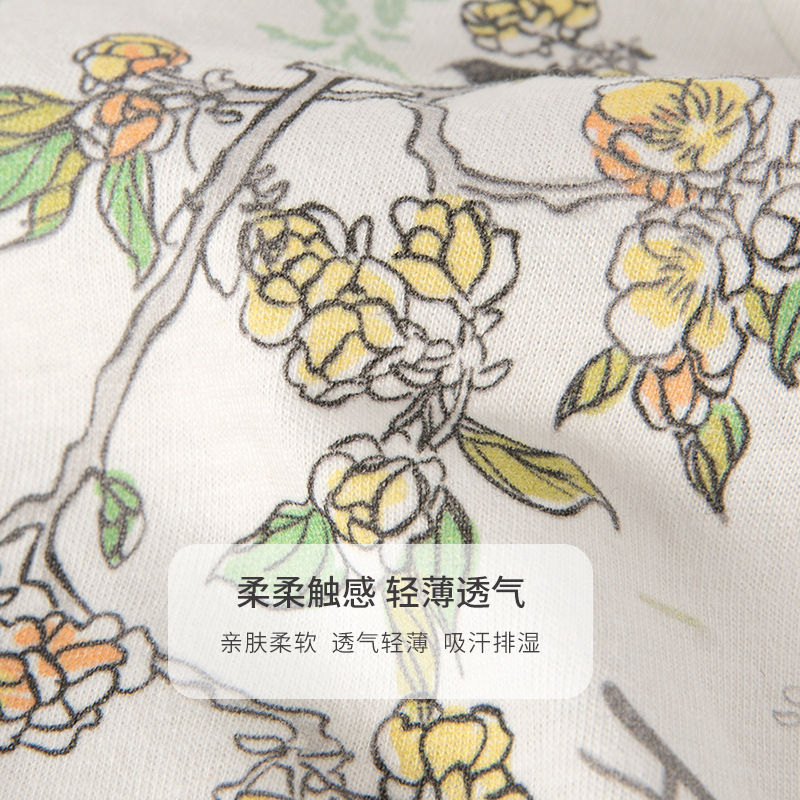 China estilo Han traje recién nacido bata de verano delgado conjunto de cuello de flor abierto de manga corta de algodón ropa de escalada