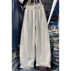 今年流行刺绣休闲裤2025年冬季新款加绒高腰显瘦宽松弯刀裤