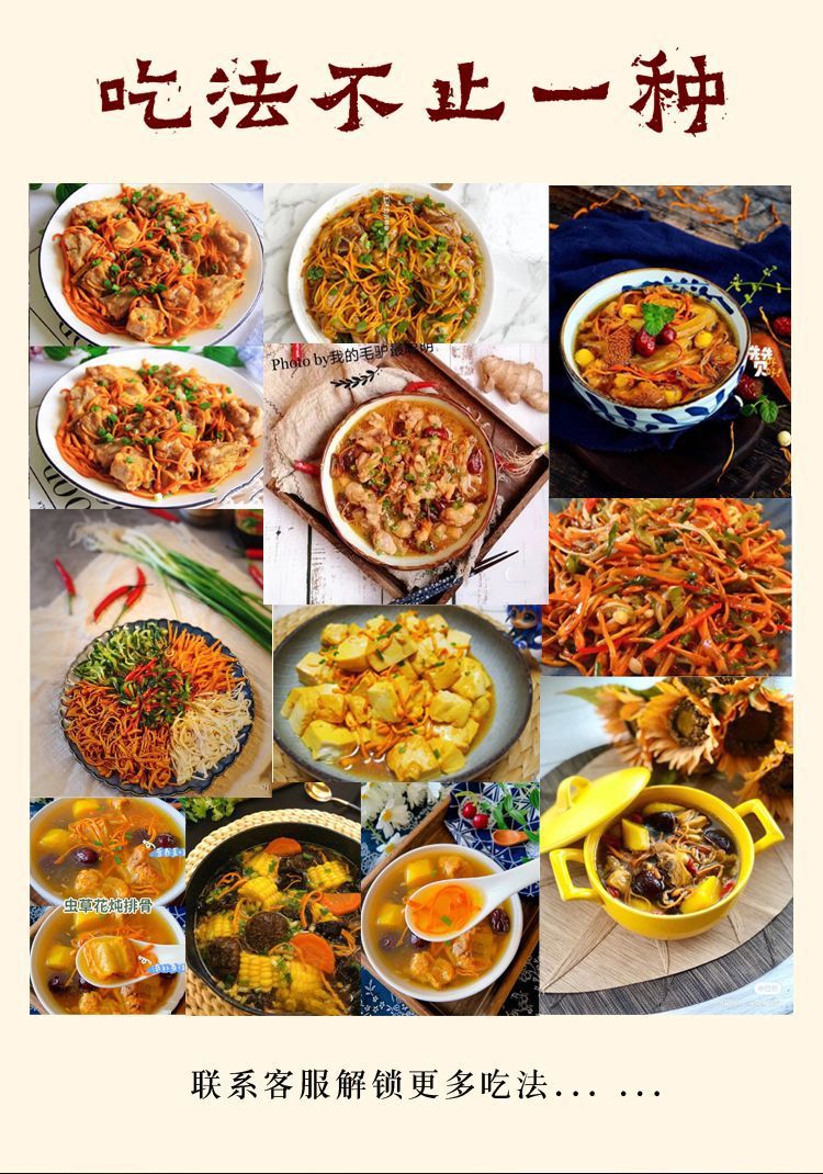 Dried Cordyceps Flower 500g Jin Chong Hua Spore Head Caterpillar Fungus Mushroom for Soup and Tea in use