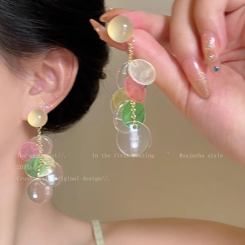 彩色流苏贝壳耳坠女款夏天多巴胺海边度假风耳环2025新款独特耳饰|undefined