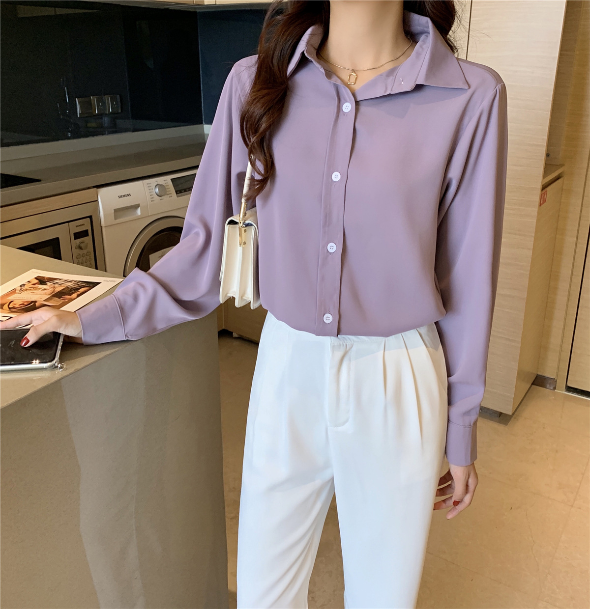 retro temperament long-sleeved shirt Nihaostyles wholesale clothing vendor NSFYF76638