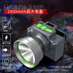 新しい USB 充電式アルミ合金 LED ヘッドライト軽量ランニングフィッシングランプマイナーズランプ屋外ヘッドマウント懐中電灯リチウム電池