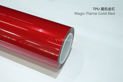 cross-border direct sales, factory wholesale, Auto Color Change Film - tpu-magic-flame-gold-red-15215m