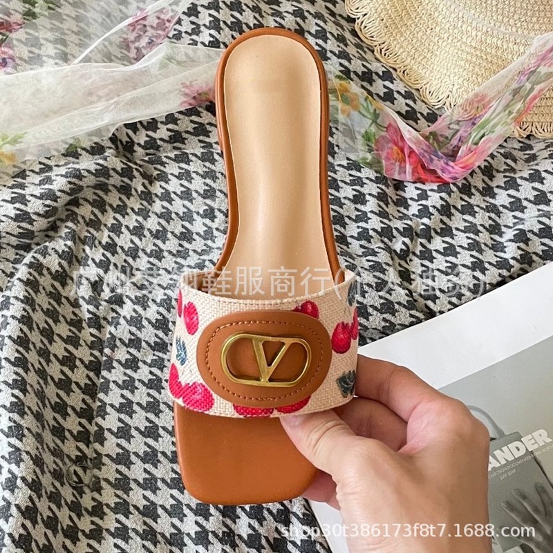 外贸新款欧美中东迪拜俄罗斯荷兰德国新加坡V字扣真皮平底一字拖|undefined