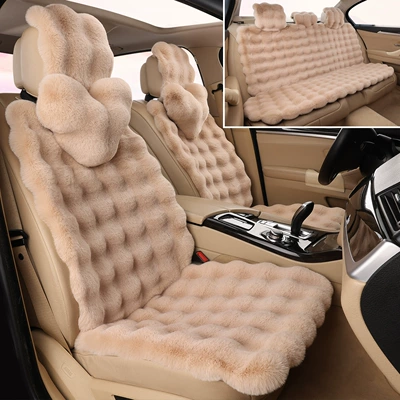 New Winter Car Seat Cushion – Wool pad - khaki-upgraded-version-of-the-whole-car