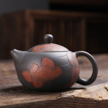 紫陶茶壶小号大容量单壶功夫茶具坭兴陶龙蛋壶紫砂壶西施壶