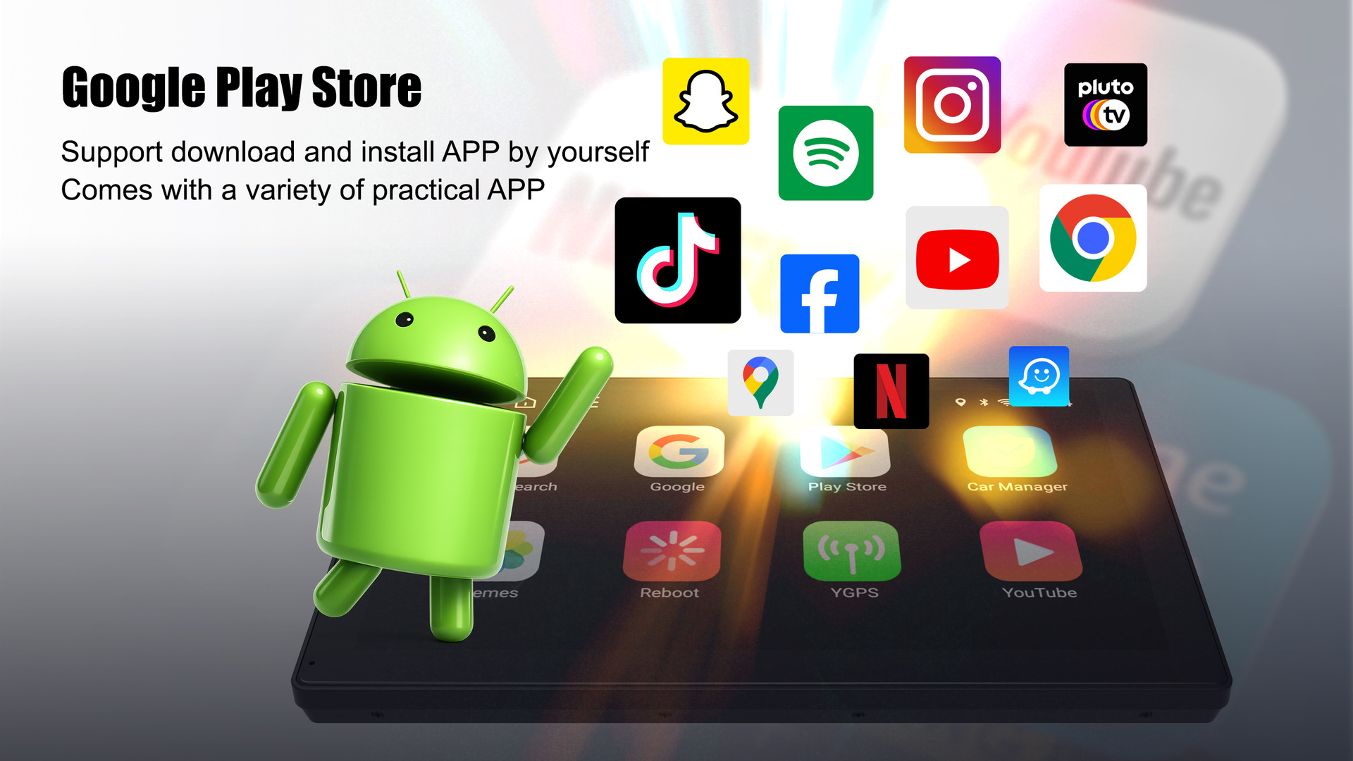 Foreign trade wholesale 9inch Android universal car central control screen car navigation system carplay portable screen dashcam