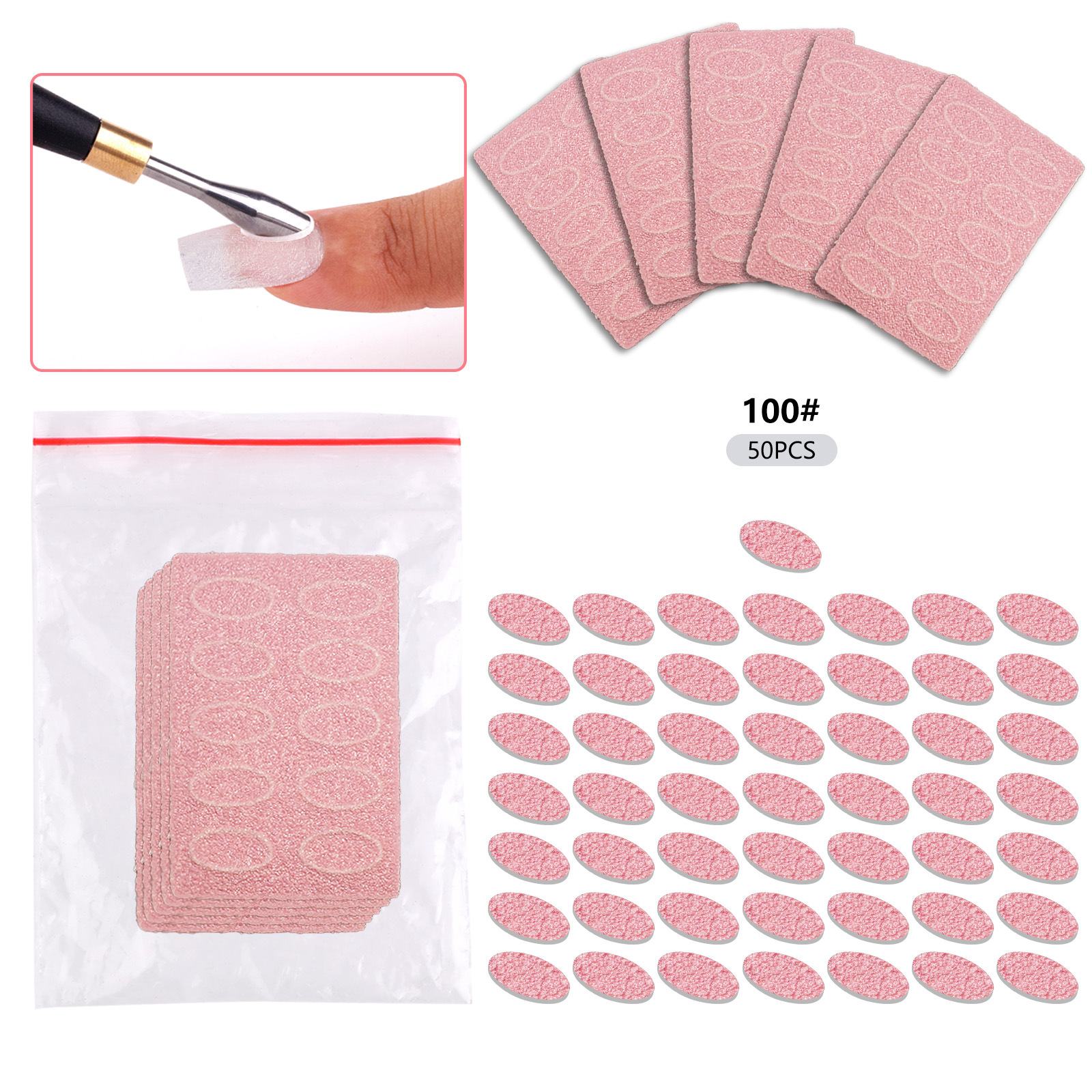 Transfronterizo nueva manicura de doble cabeza de acero Bevel empuje grande de acero inoxidable redondo curvado boca peeling herramienta removedor de uñas image 21