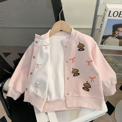 女童外套春装新款洋气女宝宝开衫小童衣服春秋季儿童长袖上衣