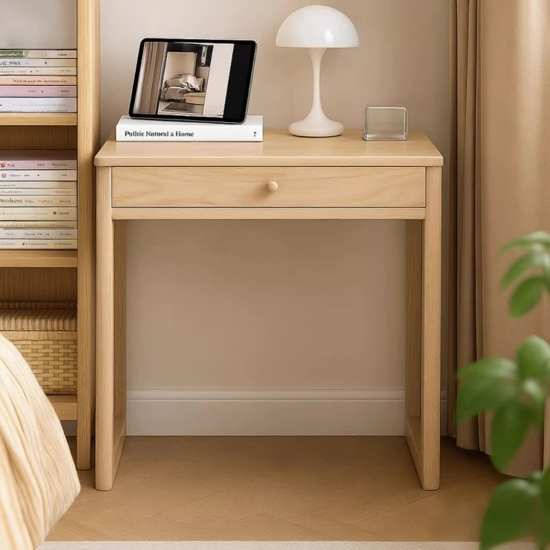 Solid Wood Desk with Drawer Home Desk Nordic Simple Computer Desk Small Apartment Dresser Bedroom Small Table