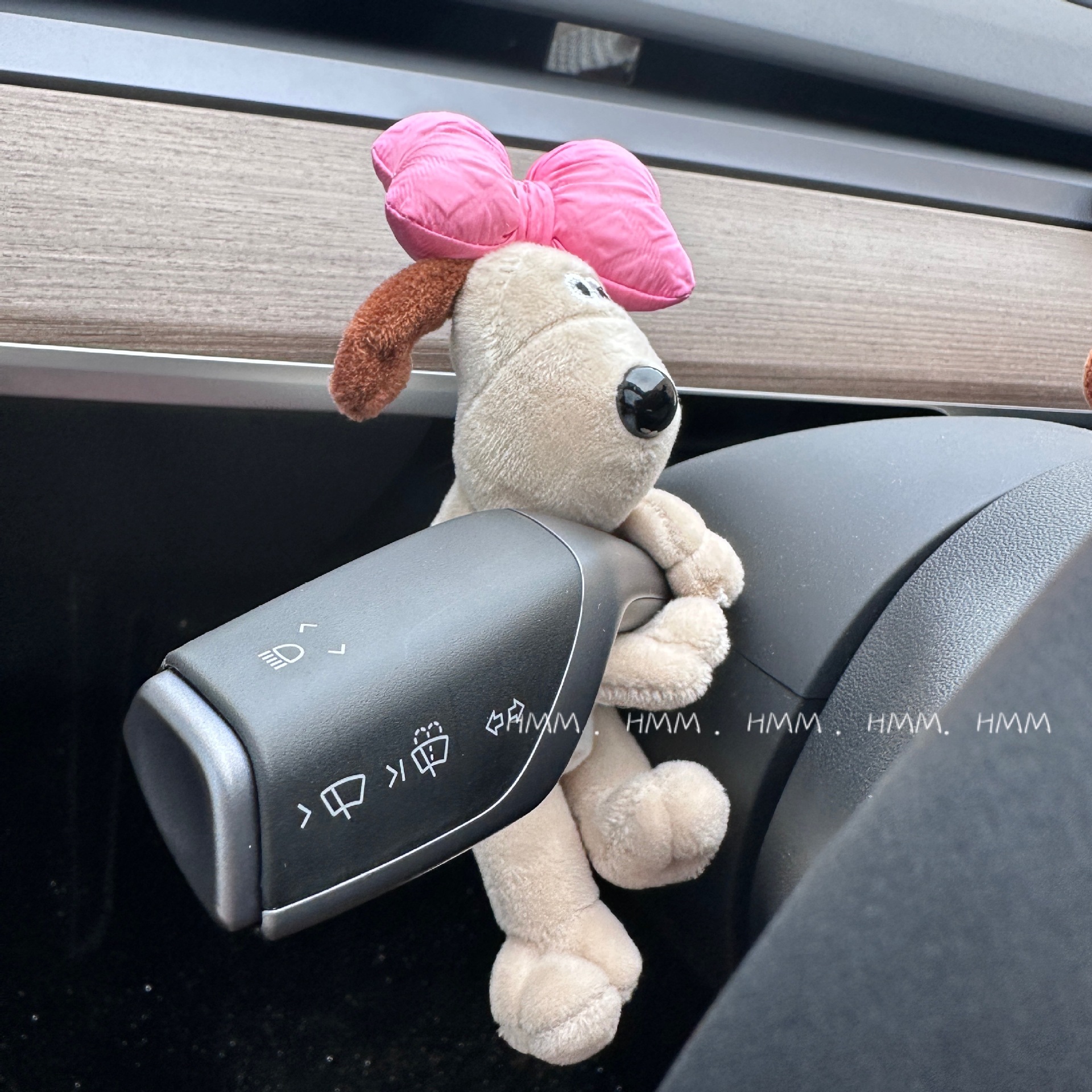 Kit de materiales para hacer una linda decoración de palanca de cambios de coche con forma de perro, adorno de peluche para el interior del coche, regalo de cumpleaños moderno.