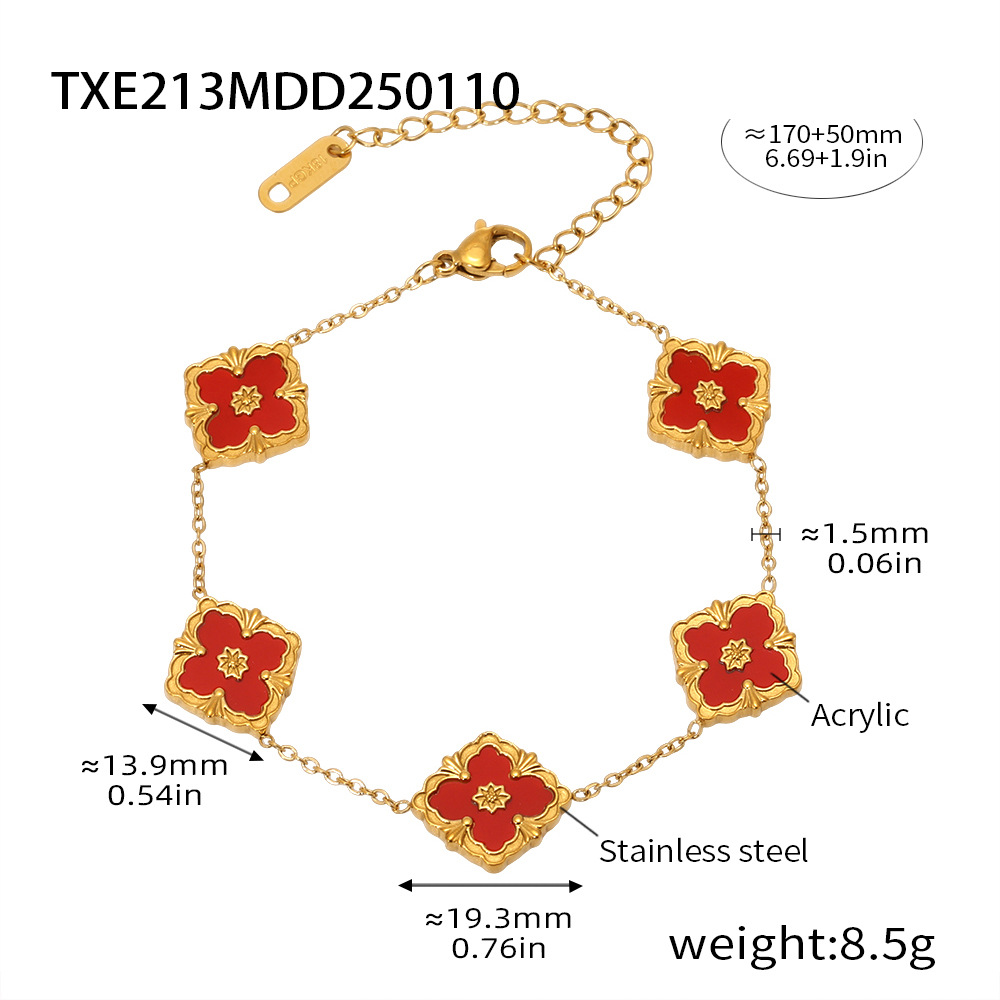 Nuevo buchilati cuatro hojas de flores 5 pulseras de flores CNC versión alta chapado 18k lujo ligero diamante corte en stock