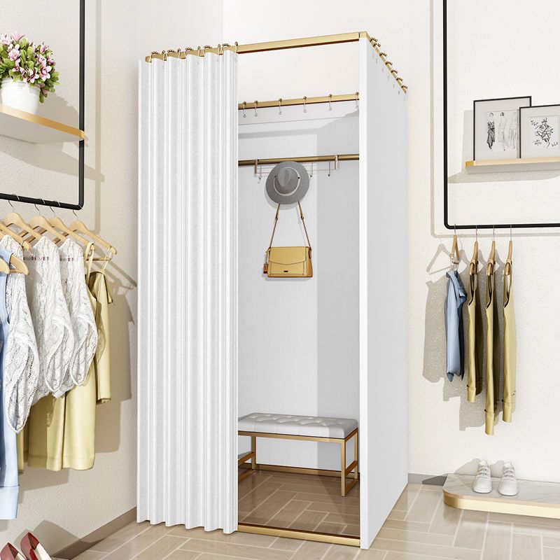 Tienda de ropa, centro comercial, vestuario de ensamblaje, sala de prueba móvil simple, cortina de puerta, piso, estante de exhibición portátil, vestuario