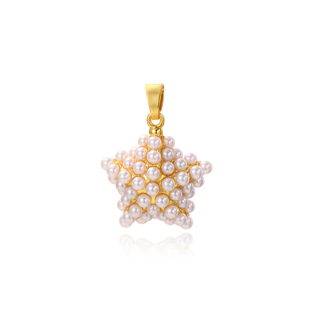 10g Weight Pendant Jewelry Making Type 30 * 20mm Jewelry Making Size Artificial Pearls Inlay Material DIY Jewelry Accessories Classification 1 Piece Quantity Artificial Pearl, Copper Material Star, Heart Shape Pattern All Seasons Season Plating Design Casual Style 1 Piece 30 * 20mm Artificial Pearl Copper Artificial Pearls Star Heart Shape Pendant 8