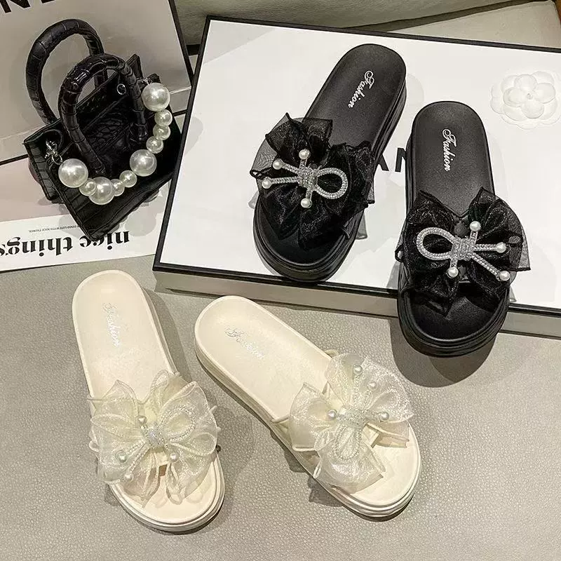 Сандалии на толстой подошве, модные и красивые сандалии на платформе в корейском стиле, пляжные сандалии, женские тапочки, летняя офисная одежда.